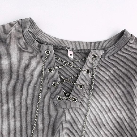 Gothic Punk Streetwear Top Tie Dye Cropped T-Shirt - Picture 9 of 13